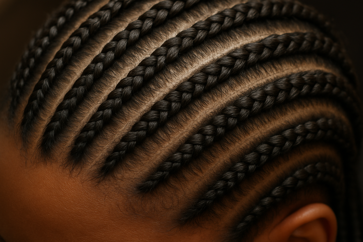 1 picture of a cornrow  hair braid