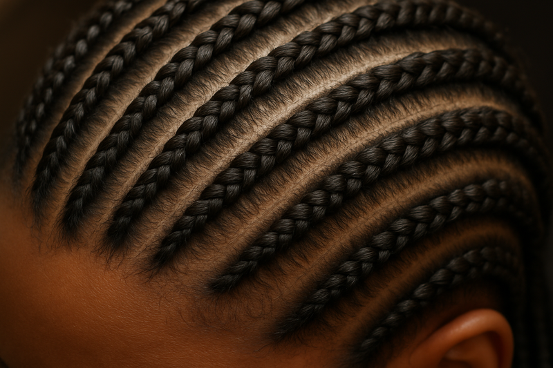 1 picture of a cornrow  hair braid